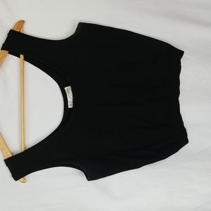 Large St John Sportswear by Marie Gray black knit crop top
